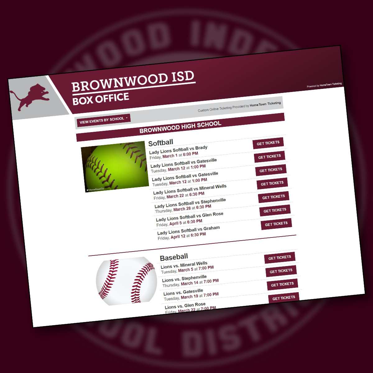 Brownwood ISD rolls out online ticketing for baseball, softball games